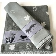 Hand- en Theedoek - Bosdieren - Groen